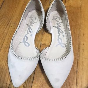 Cream colored suede flats